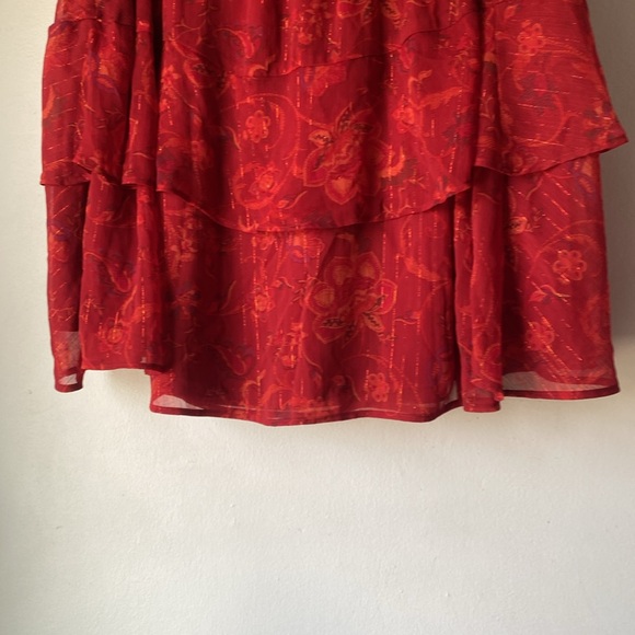 NWT 2X Mini Crinkle Lurex Tiered Skirt - Picture 7 of 12